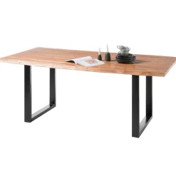 Emob Esstisch Indra rechteckig 180x90cm - Akazienplatte und schwarze Beine
