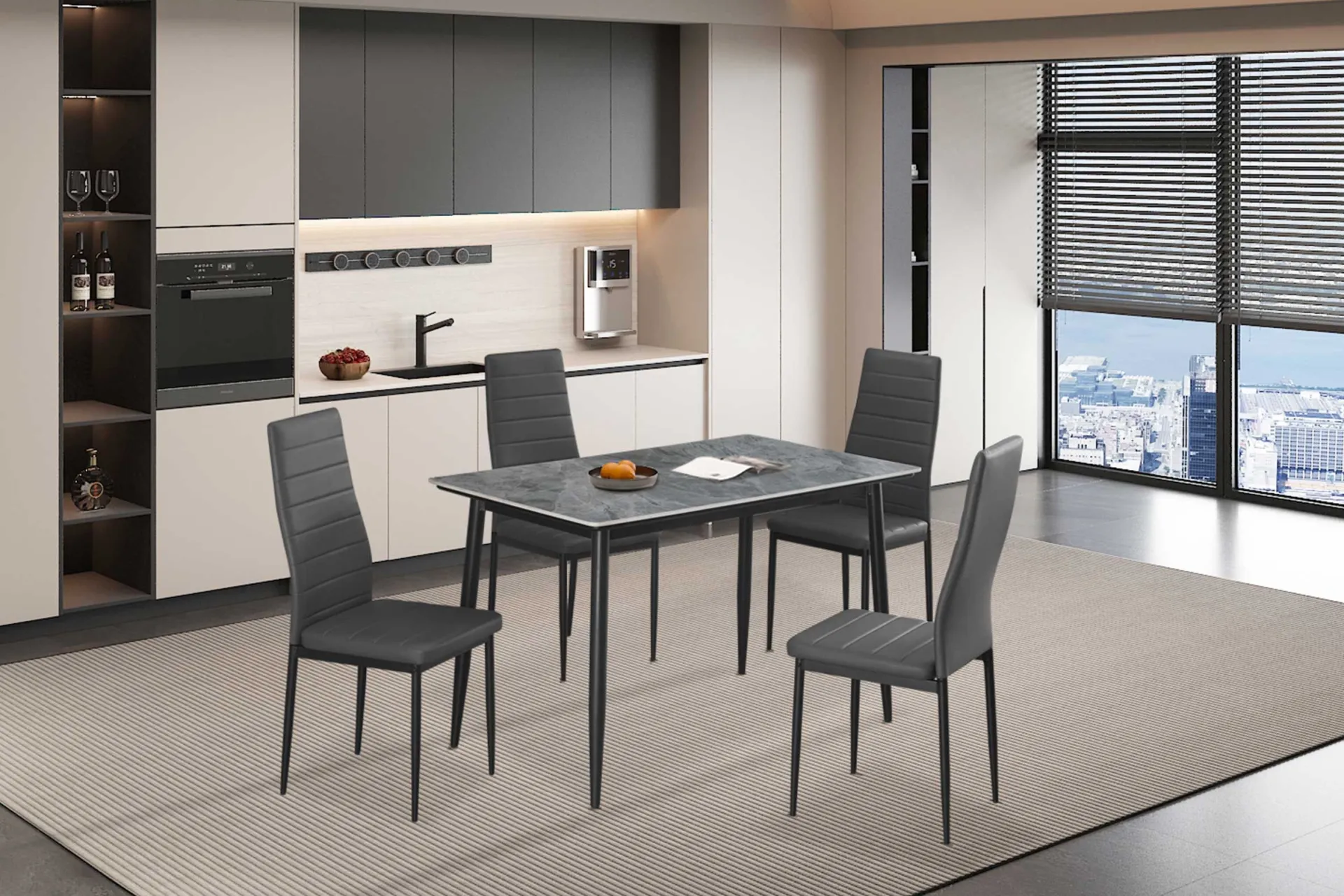 Rousseau Esstisch Kenzo | 120 x 70 x 75 cm | /Stein