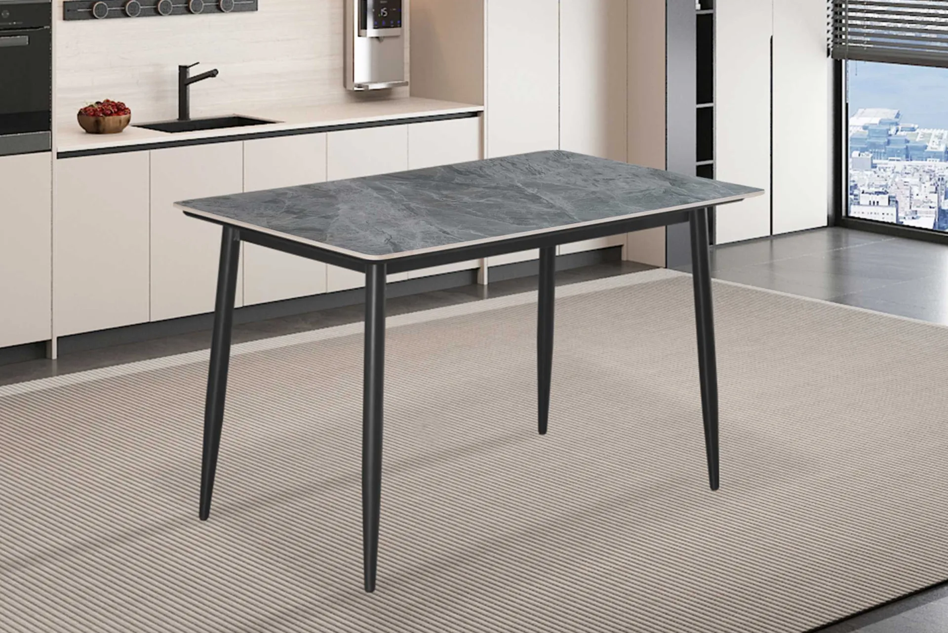 Rousseau Esstisch Kenzo | 120 x 70 x 75 cm | /Stein