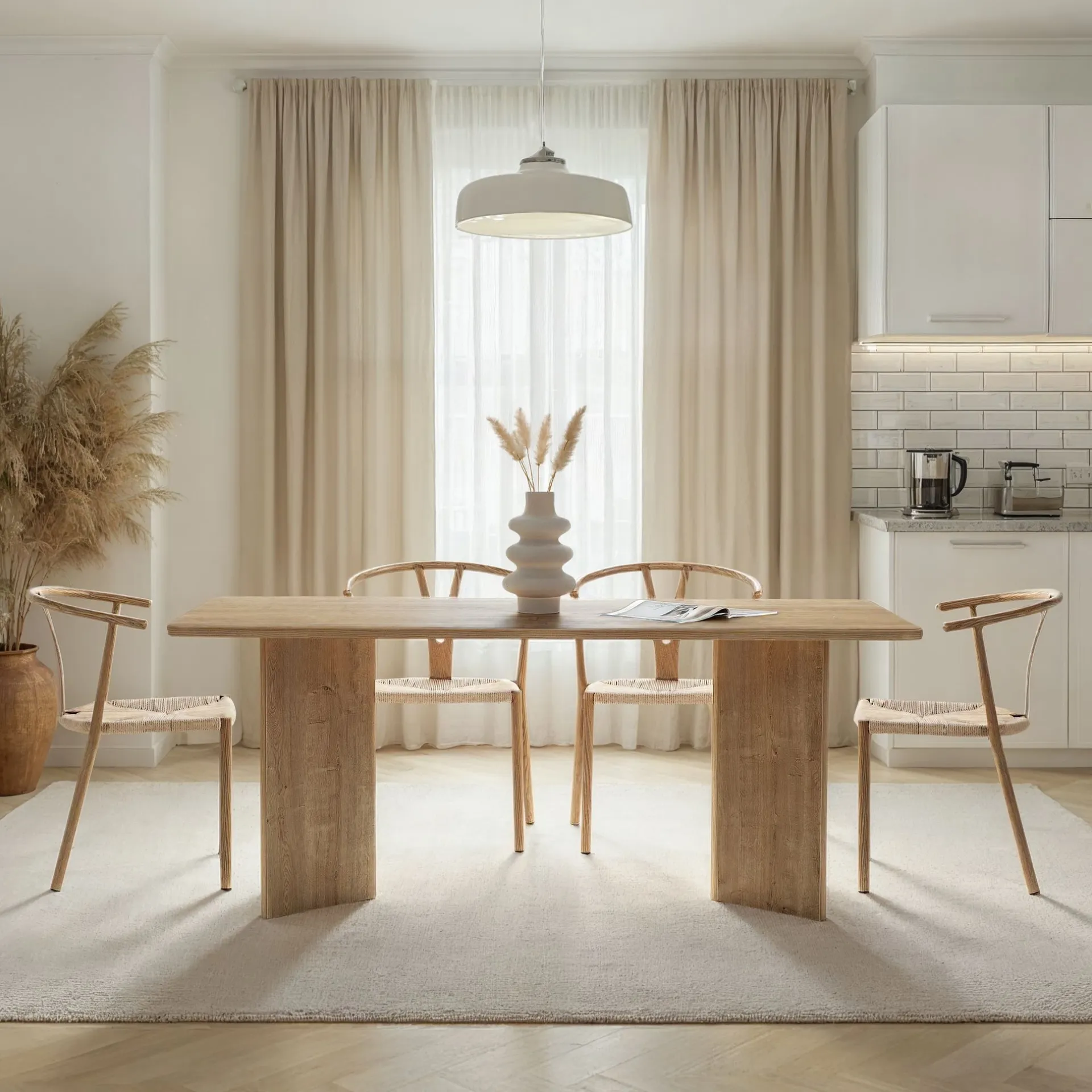 Emob Esstisch Linza - 100% MELAMINE - Honigeiche - 75 x 90 x 180 cm