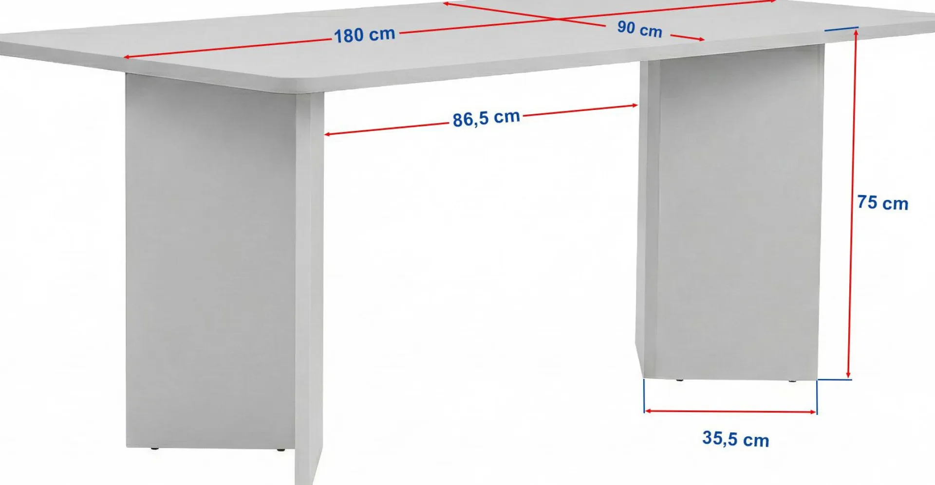 Emob Esstisch Linza - 100% MELAMINE - Honigeiche - 75 x 90 x 180 cm