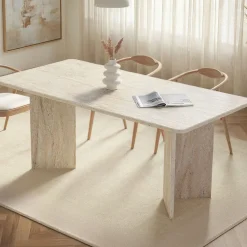 Emob Esstisch Linza - 100% MELAMINE - Travertin - 75 x 90 x 180 cm