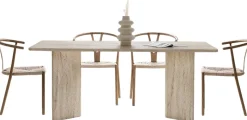 Emob Esstisch Linza - 100% MELAMINE - Travertin - 75 x 90 x 180 cm