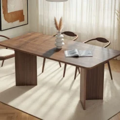 Emob Esstisch Linza - 100% MELAMINE - Walnuss - 75 x 90 x 180 cm