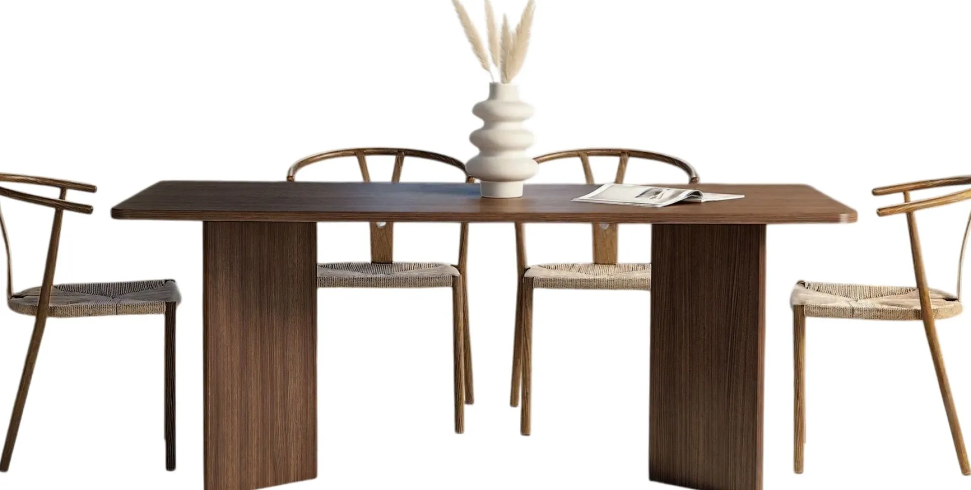 Emob Esstisch Linza - 100% MELAMINE - Walnuss - 75 x 90 x 180 cm