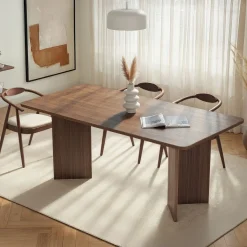 Emob Esstisch Linza - 100% MELAMINE - Walnuss - 75 x 90 x 180 cm
