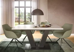 Xonox Esstisch Motion Emob - Ausziehbar 150-190x76x90 cm - Weiß/Grau