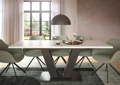 Xonox Esstisch Motion Emob - Ausziehbar 150-190x76x90 cm - Weiß/Grau