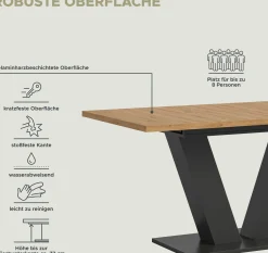 Xonox Esstisch Motion Emob – verstellbar 150-190x76x90 cm – Artisan/Grau