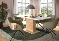 Xonox Esstisch Motion Emob - weiß/Artisan, 150-190x76x90 cm