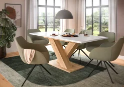 Xonox Esstisch Motion Emob – weiß/Artisan – 150-190x76x90 cm