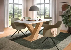 Xonox Esstisch Motion Emob – weiß/Artisan – 150-190x76x90 cm