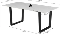 Rousseau Esstisch Poseidon - 180x90x75cm - gesinterter Stein - Marmor