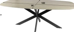 Emob Esstisch Romano Oval 180cm aus keramischem Travertin