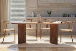Emob Esstisch Sabella - 100% MELAMINE - Atlantik-Kiefer - 75 x 90 x 200 cm