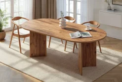 Emob Esstisch Sabella - 100% MELAMINE - Atlantik-Kiefer - 75 x 90 x 200 cm