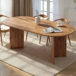 Emob Esstisch Sabella - 100% MELAMINE - Atlantik-Kiefer - 75 x 90 x 200 cm