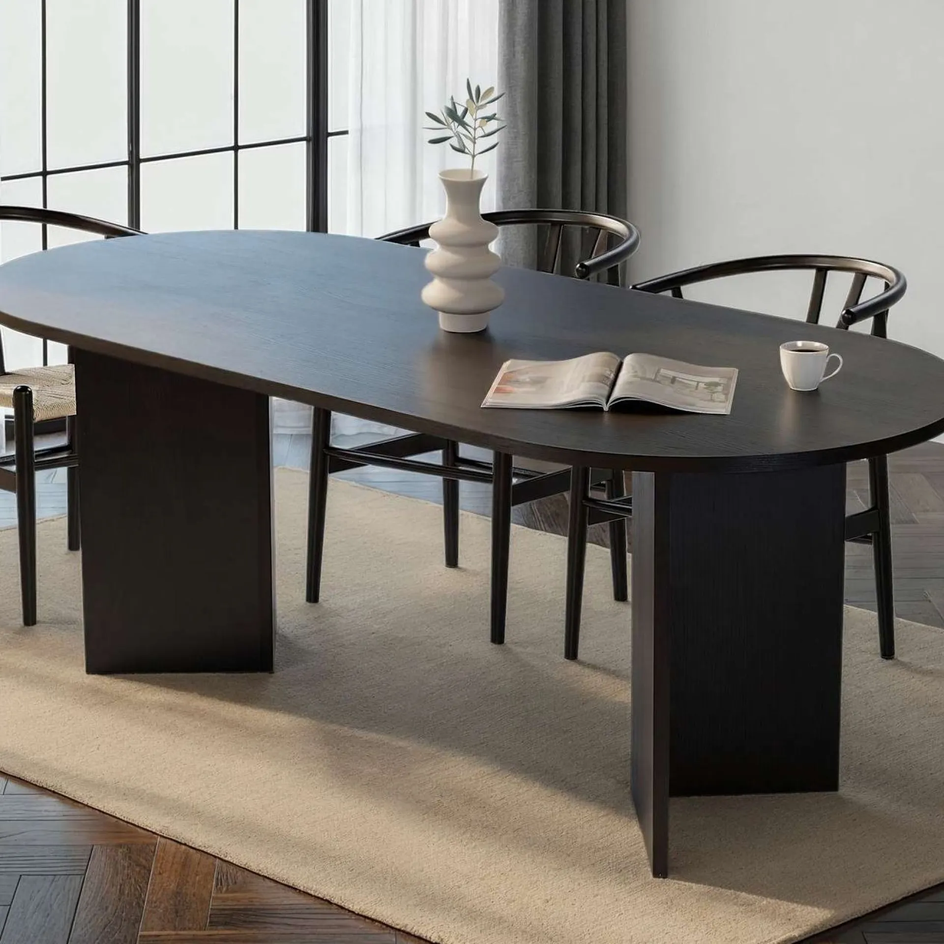 Emob Esstisch Sabella - 100% MELAMINE - Holz - 75 x 90 x 200 cm