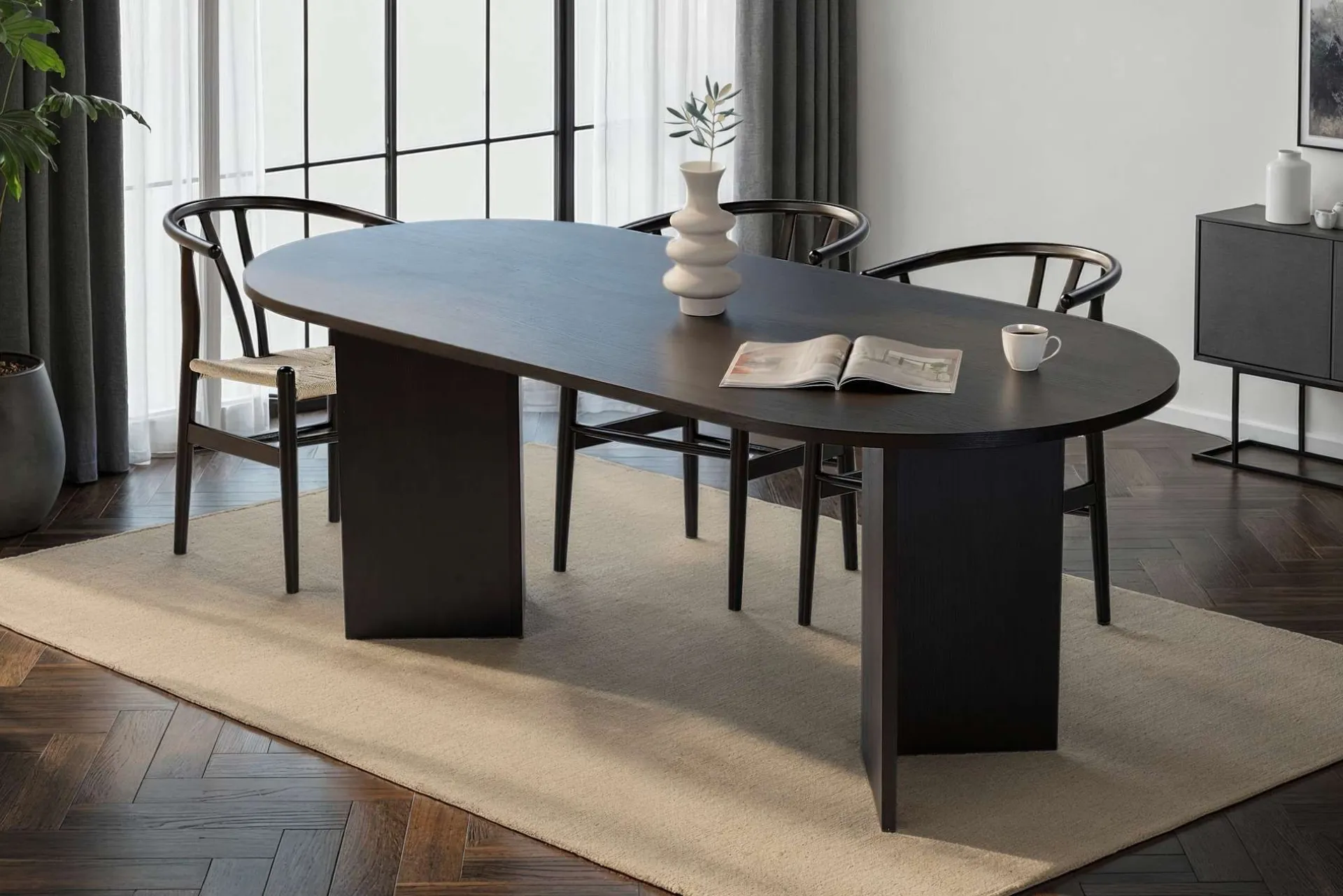 Emob Esstisch Sabella - 100% MELAMINE - Holz - 75 x 90 x 200 cm