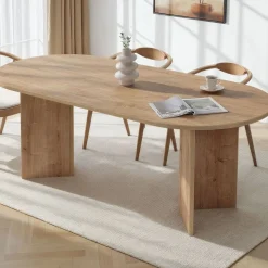 Emob Esstisch Sabella - 100% MELAMINE - Saphireiche - 75 x 90 x 200 cm