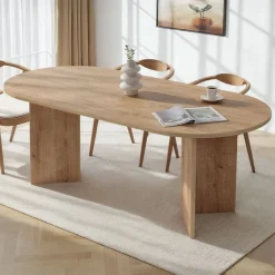 Emob Esstisch Sabella - 100% MELAMINE - Saphireiche - 75 x 90 x 200 cm