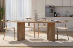 Emob Esstisch Sabella - 100% MELAMINE - Saphireiche - 75 x 90 x 200 cm