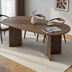 Emob Esstisch Sabella - 100% MELAMINE - Walnuss - 75 x 90 x 200 cm