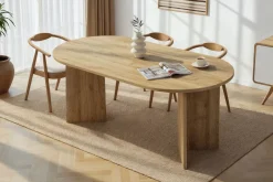 Emob Esstisch Sablin - 100% MELAMINE - Cadiz-Eiche - 75 x 90 x 180 cm