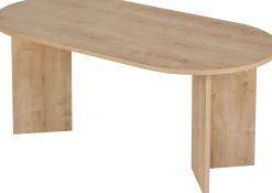 Emob Esstisch Sablin - 100% MELAMINE - Saphireiche - 75 x 90 x 180 cm
