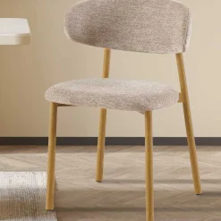 Rousseau Esstischstuhl Coco - 53x52x78cm - Metall/sandfarbener Stoff