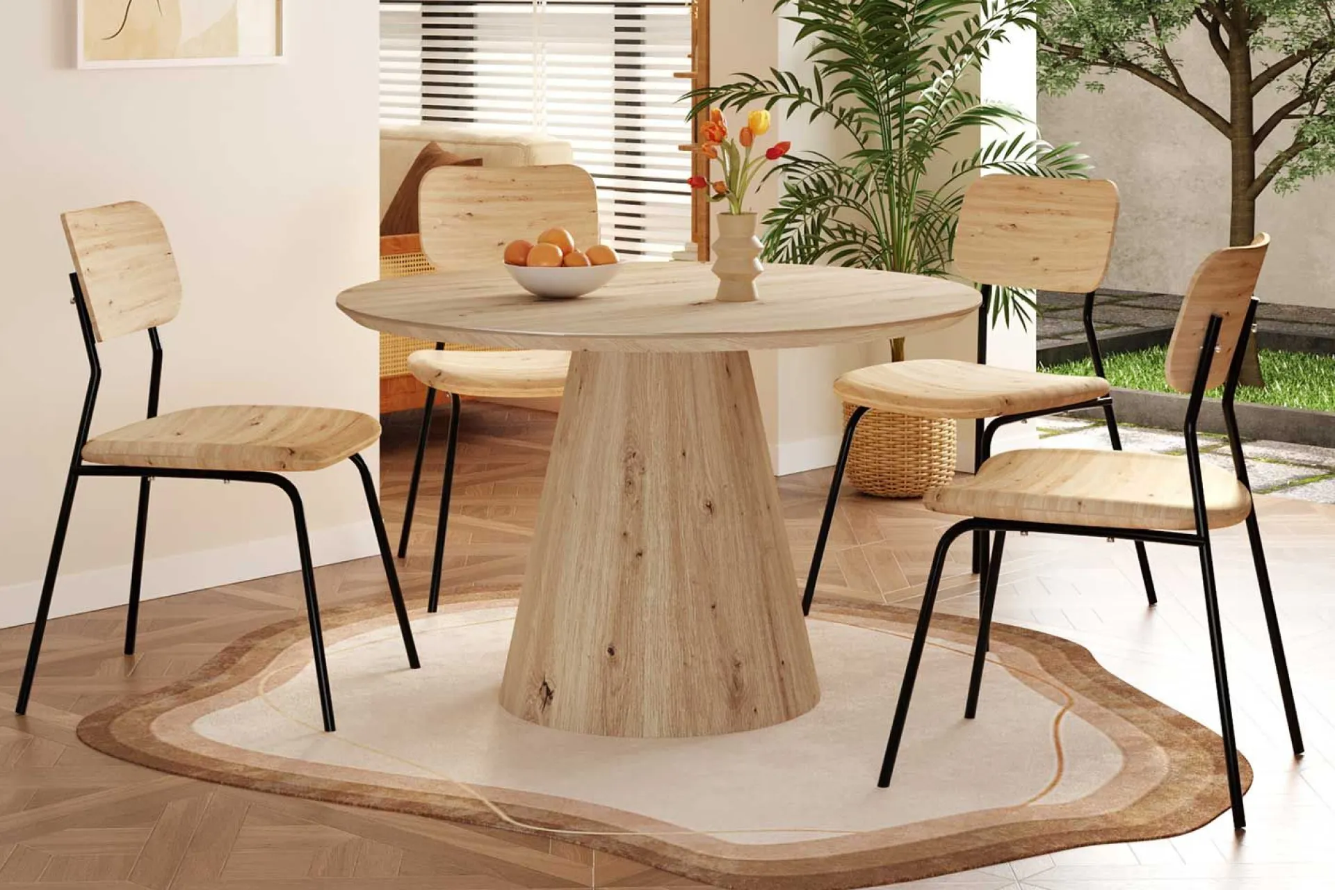 Rousseau Esstisch Tigo | Ø120 x 75 cm | Old Oak Design