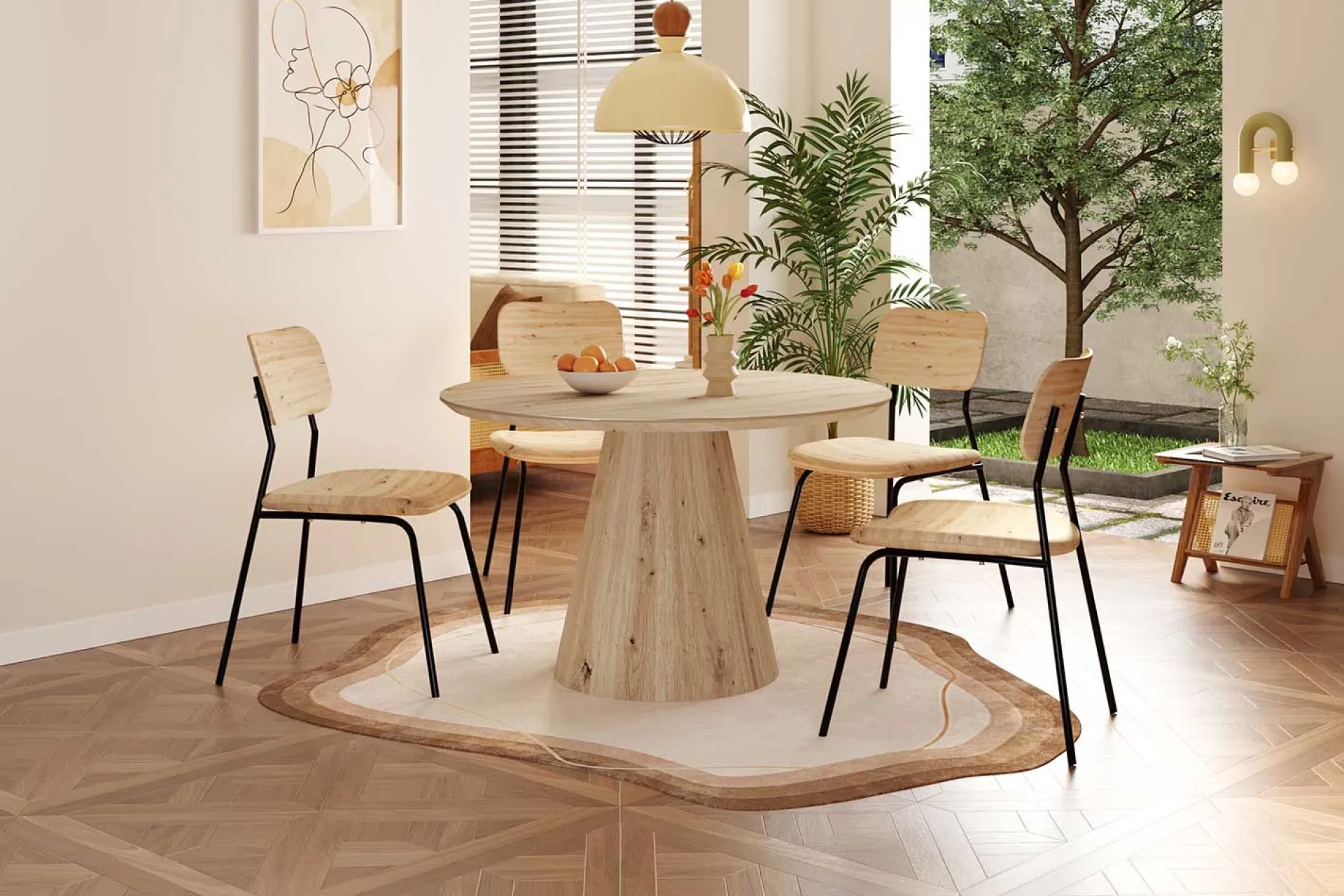 Rousseau Esstisch Tigo | Ø120 x 75 cm | Old Oak Design