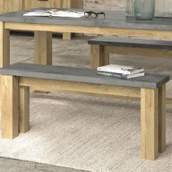 Gautier - Gami Esszimmerbank Louane 110x30cm - Eiche/Beton
