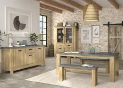 Gautier - Gami Esszimmerbank Louane 110x30cm - Eiche/Beton