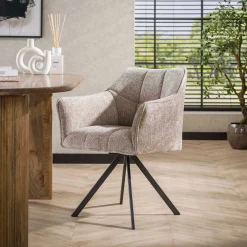 Emob Esszimmer-Drehstuhl Aster - 63x60x81cm - sand