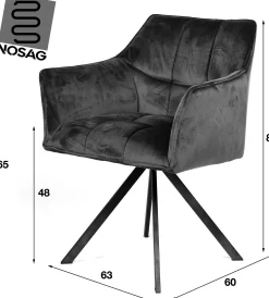 Emob Esszimmer-Drehstuhl Aster - 63x60x81cm - sand