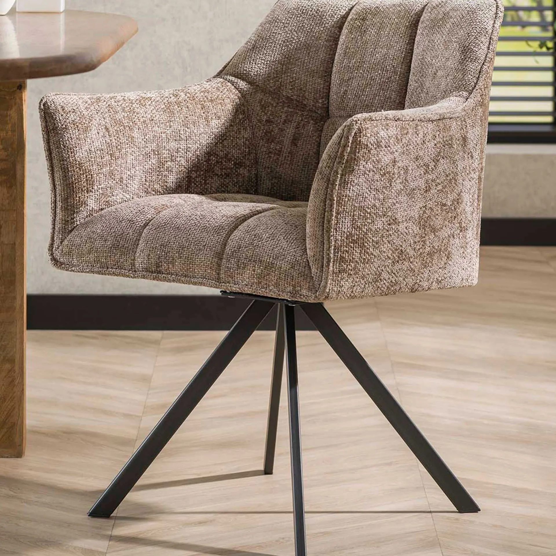 Emob Esszimmer-Drehstuhl Aster - 63x60x81cm - champagner