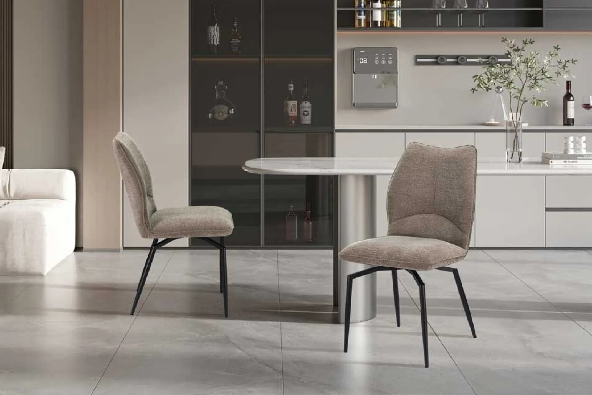 Rousseau Esszimmer-Drehstuhl Lara - 46x60x89cm - sand
