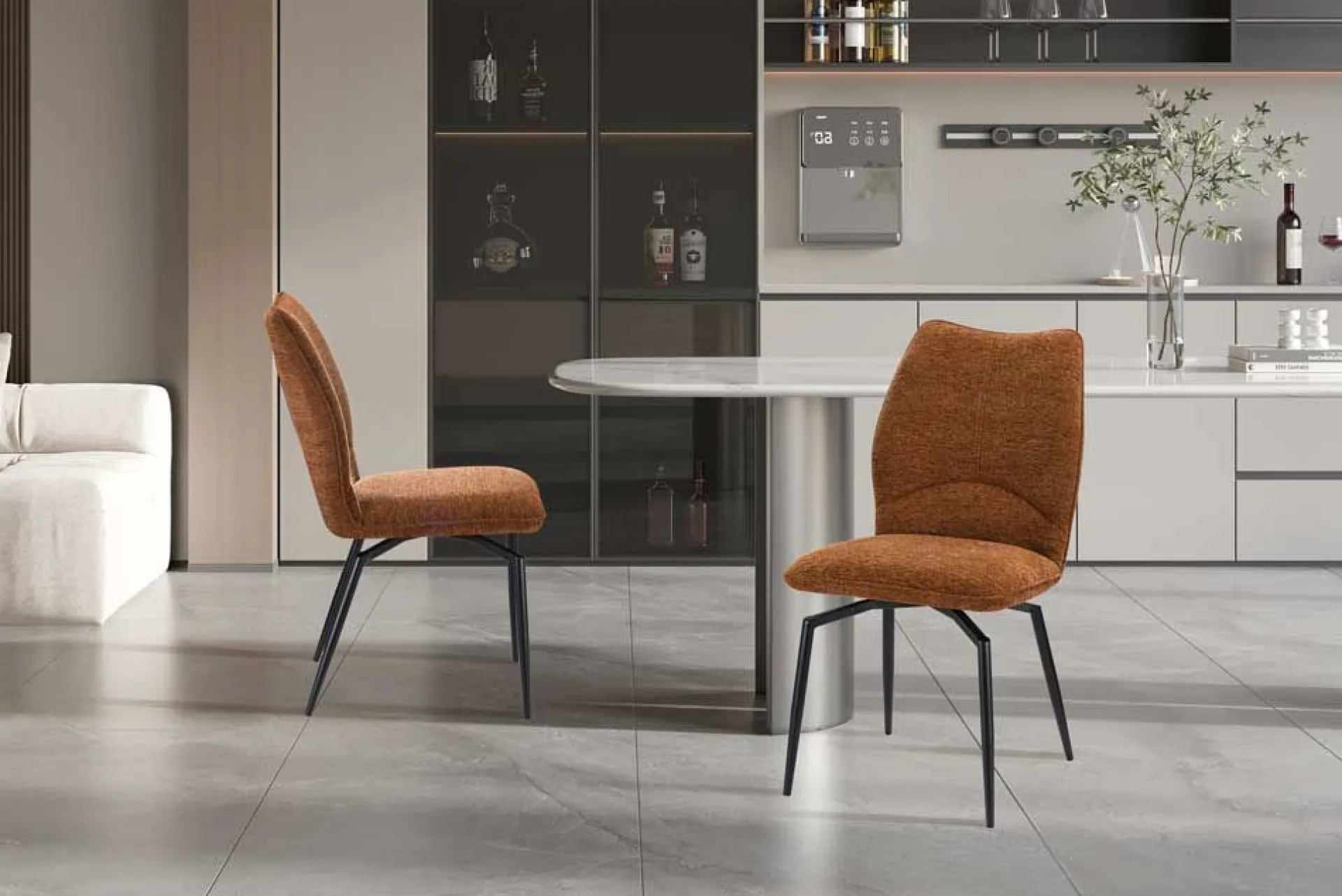Rousseau Esszimmer-Drehstuhl Lara - 46x60x89cm - Rost