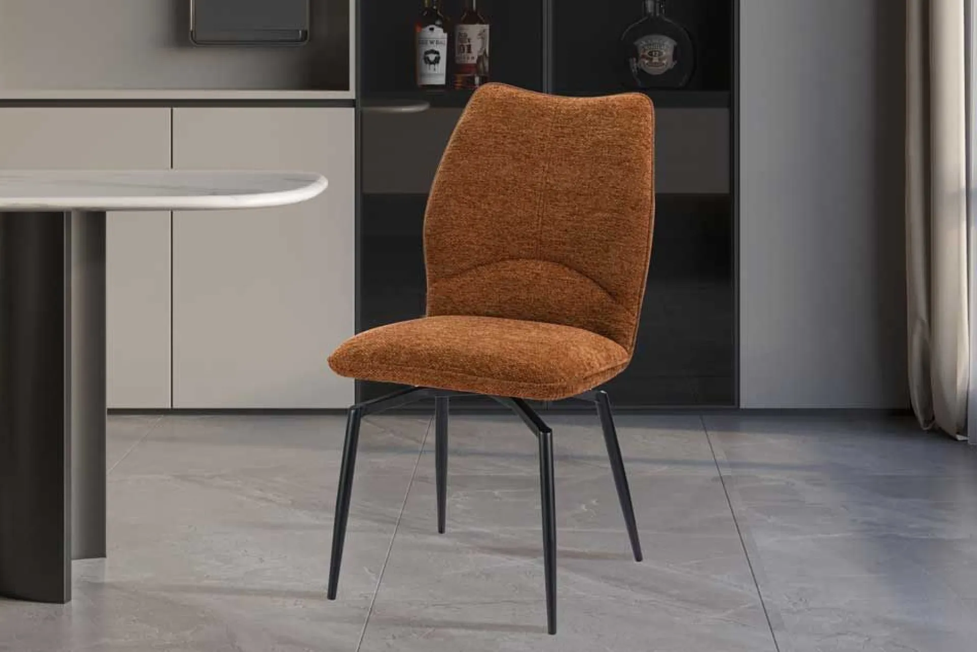 Rousseau Esszimmer-Drehstuhl Lara - 46x60x89cm - Rost