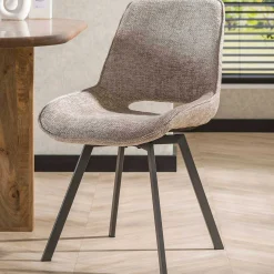 Emob Esszimmer-Drehstuhl Nuria - Chenille-Stoff sand