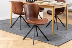 Emob Esszimmer-Drehstuhl Tilda Kunstleder - /schwarz