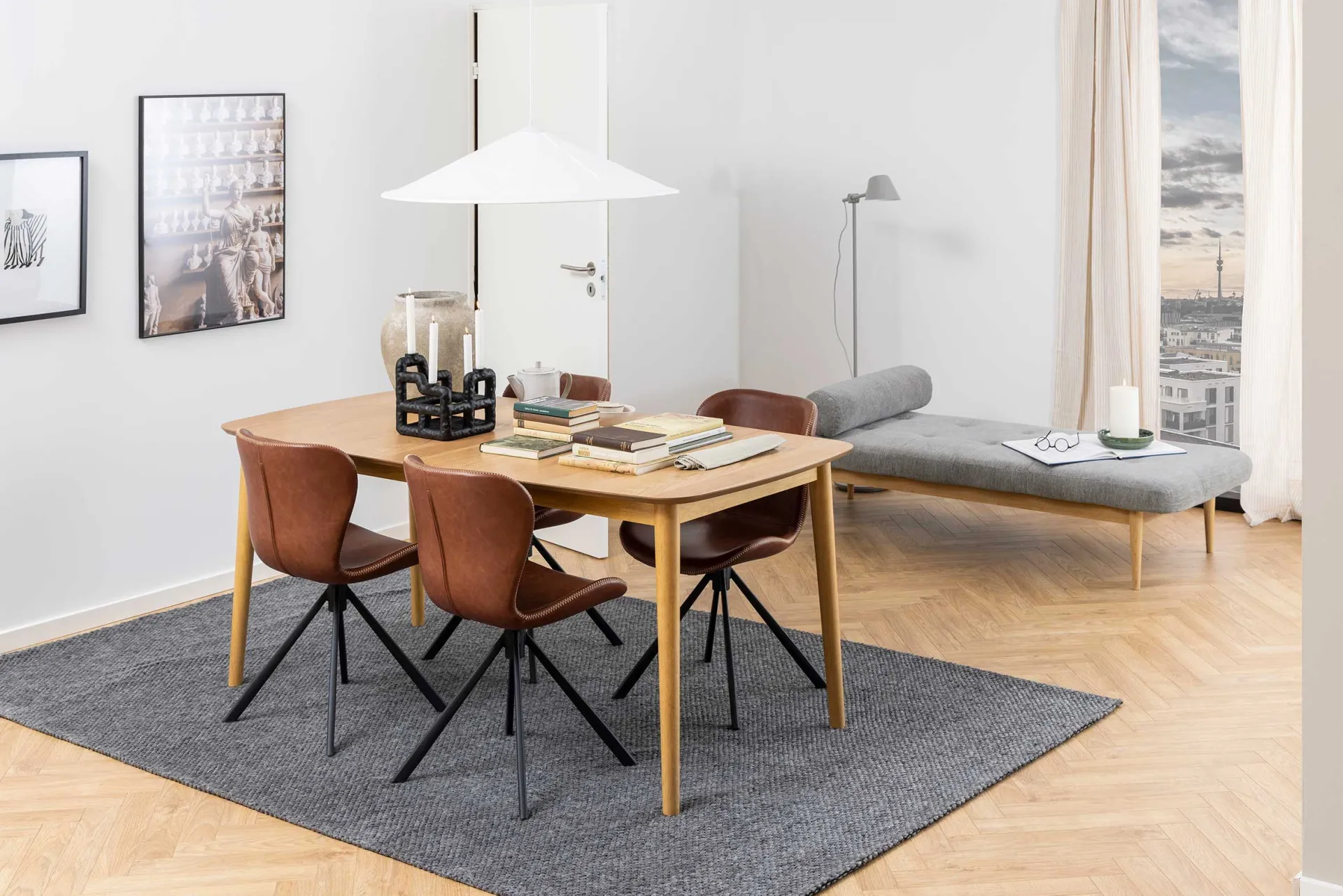 Emob Esszimmer-Drehstuhl Tilda Kunstleder - /schwarz