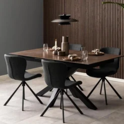 Emob Esszimmer-Drehstuhl Tilda stoff - /schwarz