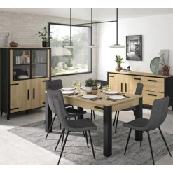 Gautier - Gami Esszimmergarnitur Kork | Esstisch, Vitrine, Anrichte | Gold Oak Design