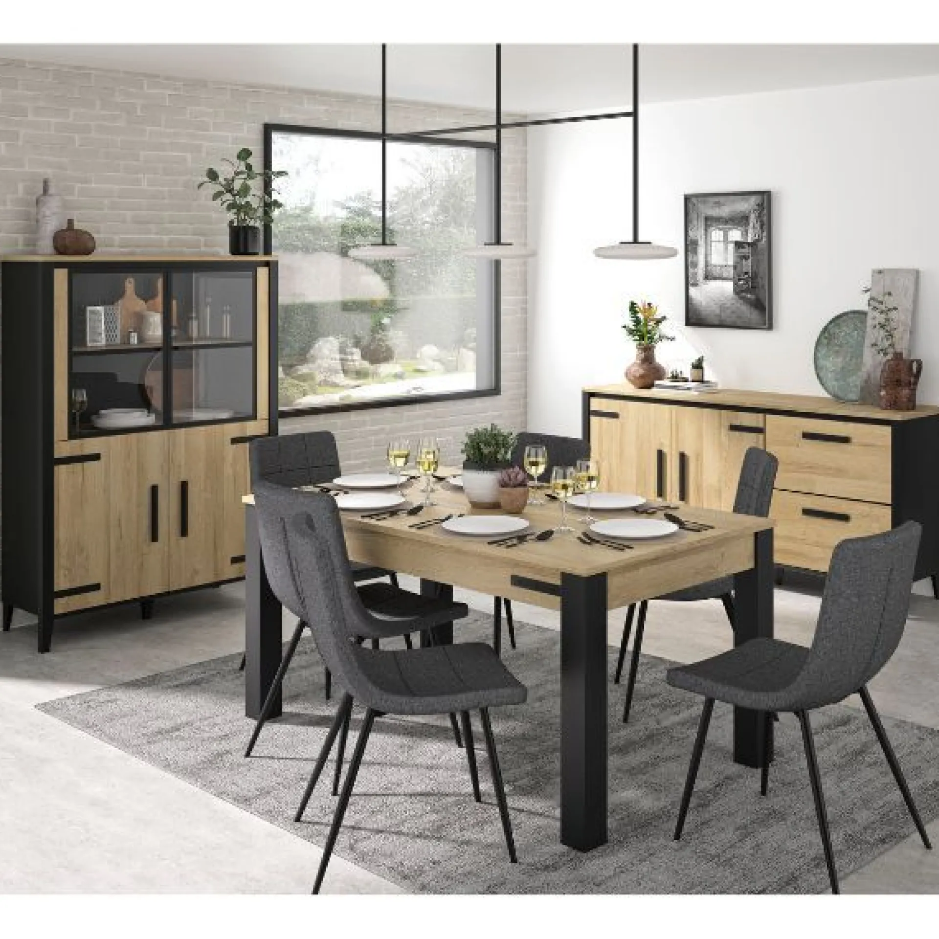 Gautier - Gami Esszimmergarnitur Kork | Esstisch, Vitrine, Anrichte | Gold Oak Design