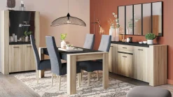 CBA Esszimmer Shane-Kronberg Eiche/Sidewalk schwarz