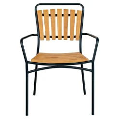 House Nordic Esszimmerstuhl aus Teakholz mit schwarzem Gestell