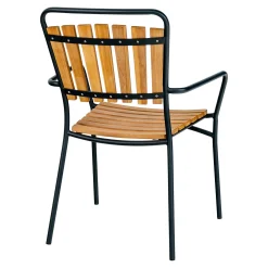House Nordic Esszimmerstuhl aus Teakholz mit schwarzem Gestell