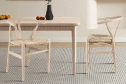 Rousseau Esszimmerstuhl Bart - 55x52.5x77.5cm - Ulme massiv/Seegras